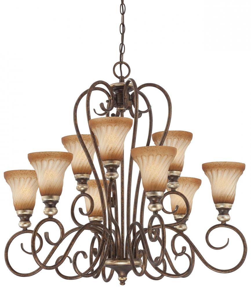 Nine Light Bronze Up Chandelier Nxnn B A Robinson Lighting Nine Light Bronze Up Chandelier
